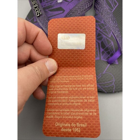 Marvel Black Panther Havaianas Size 9/10 Flip Flops Sandals Men’s NEW NWT - Picture 2 of 6